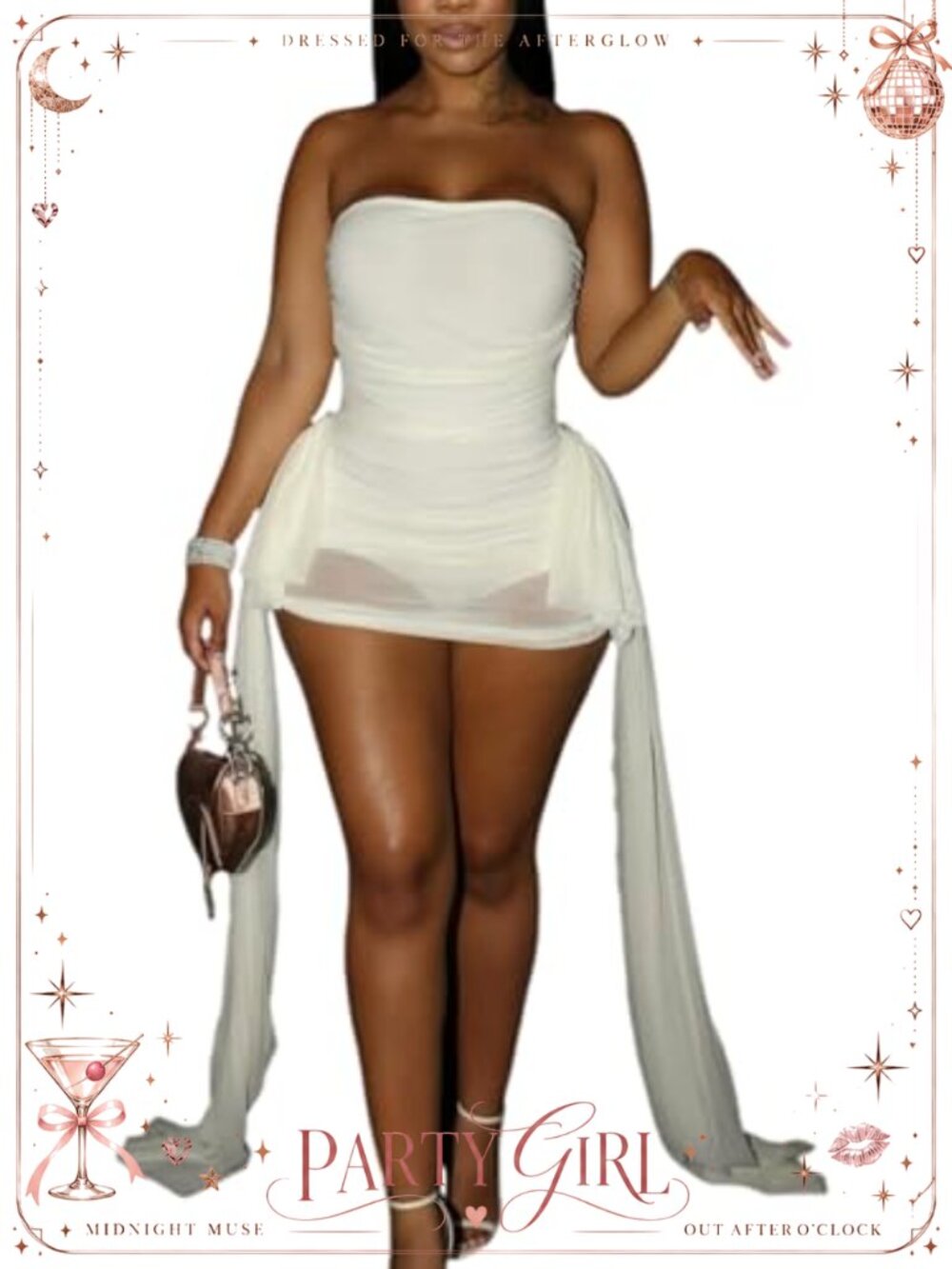 Off Shoulder Mesh Ruched Bodycon Mini Dress Built-In Bodysuit Y2K Party